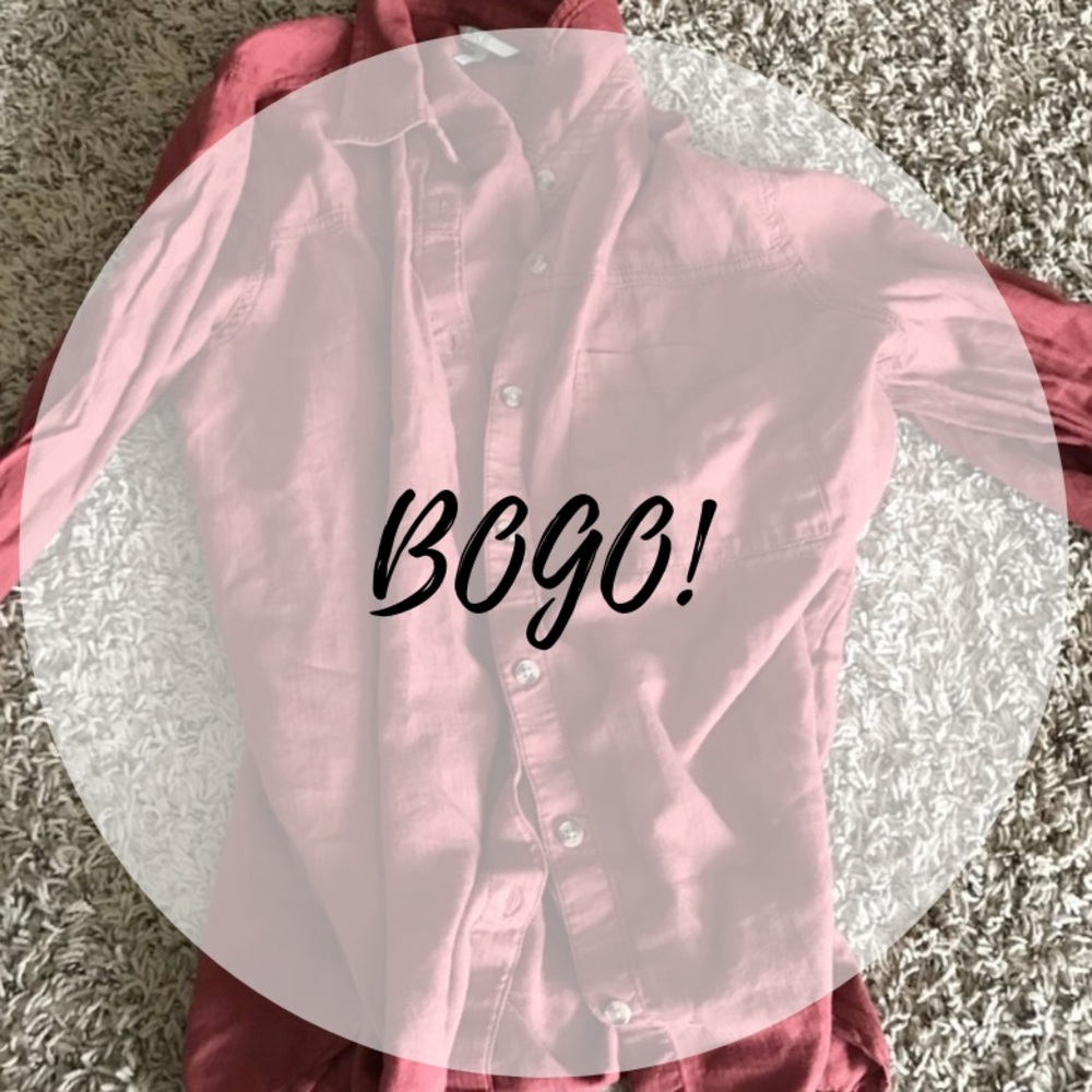 🔥 FINAL - Burnt Orange Buckle Button Down